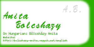 anita bolcshazy business card